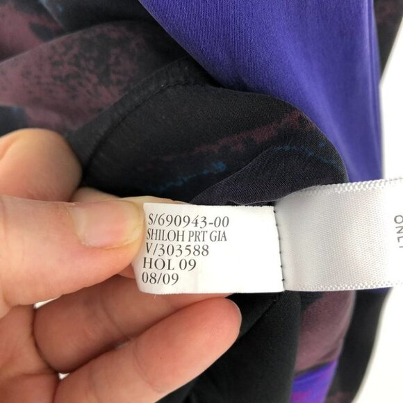 Banana Republic  jewel toned silk colorblock purple black mini shirt dress 2 - Picture 4 of 14